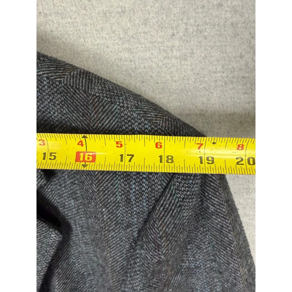 Vintage Bespoke‎ Mens Grey Herringbone Tweed Blazer Sport Coat Made in USA Eli
